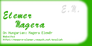 elemer magera business card
